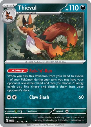 Thievul 120 - Reverse Holofoil SV04 Paradox Rift - Rare