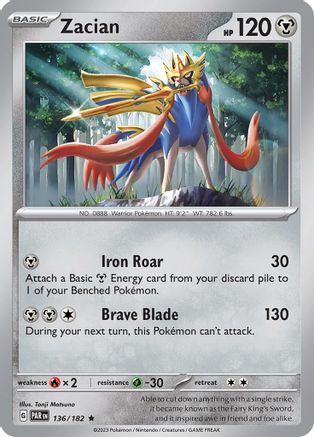 Zacian 136 - Reverse Holofoil SV04 Paradox Rift - Rare