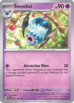 Swoobat 033 SV Paldean Fates - Uncommon