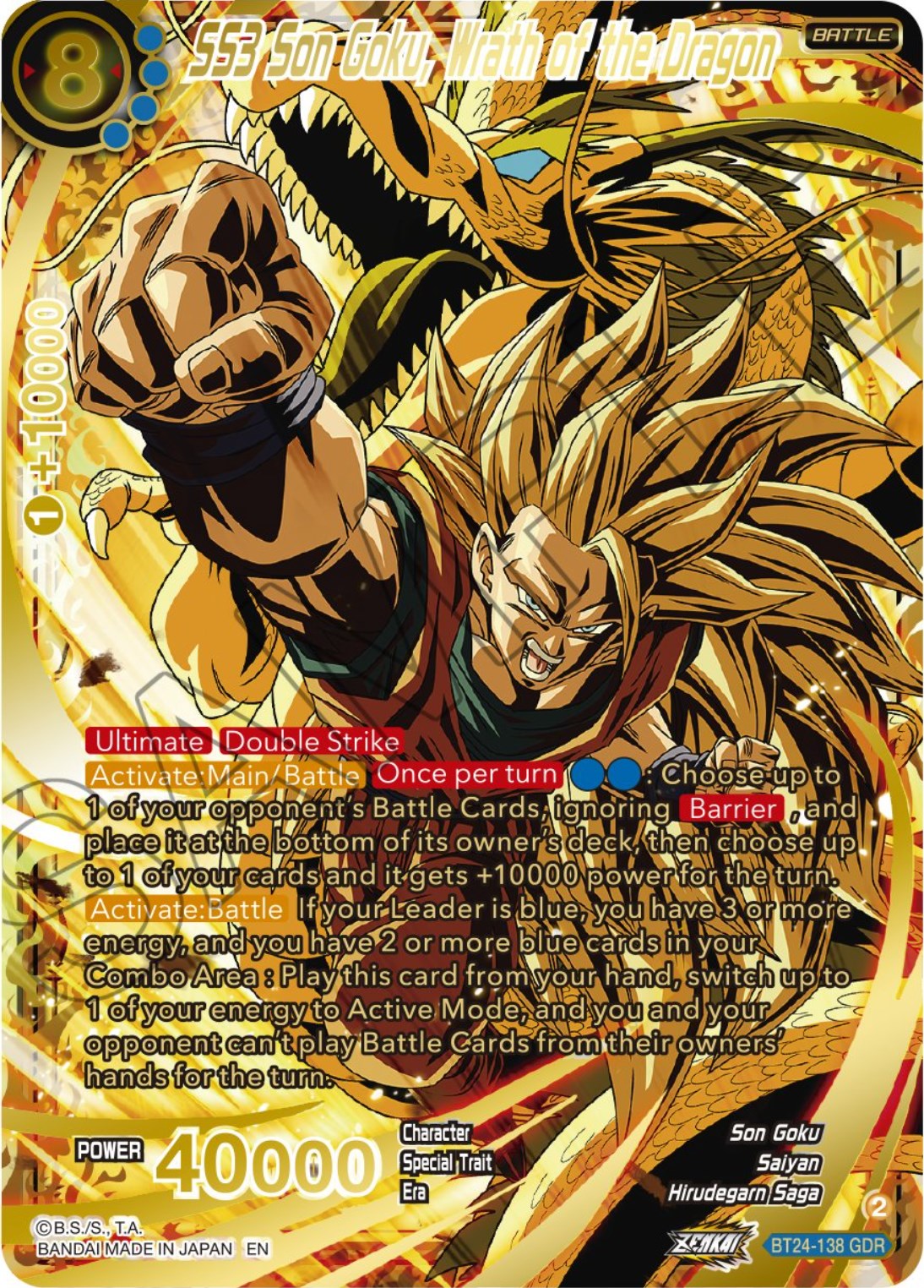 SS3 Son Goku, Wrath of the Dragon (GDR) (BT24-138) [Beyond