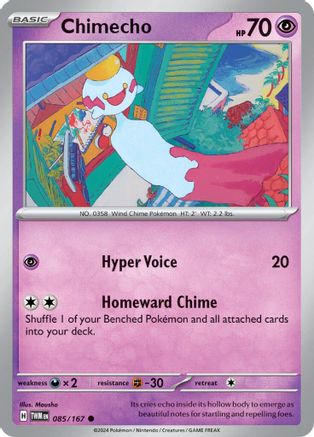 Chimecho 085/167 - Reverse Holofoil SV06 Twilight Masquerade - Common