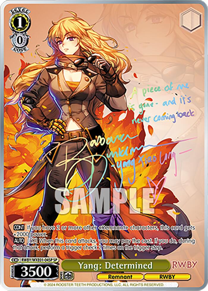 Yang: Determined (RWBY/WXE01-04SP SP) [RWBY: Premium Booster