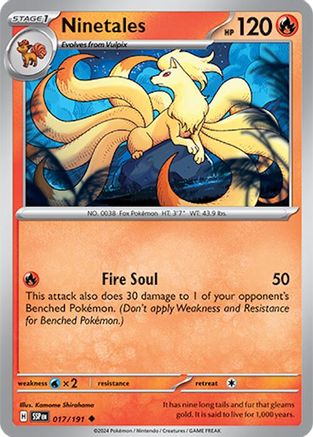 Ninetales 017 - Reverse Holofoil SV08 Surging Sparks - Uncommon