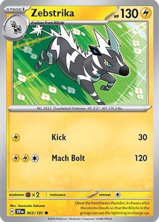 Zebstrika 063 - Reverse Holofoil SV08 Surging Sparks - Common