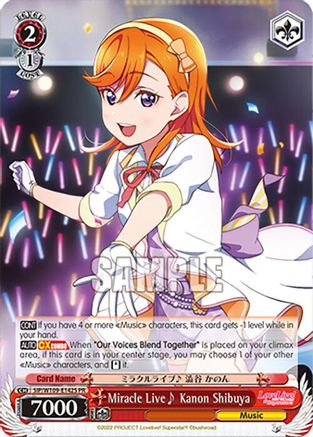 Miracle Live~ Kanon Shibuya (PR) (Foil) (SIP/W109-E142S PR) - Love Live! School idol festival 2 MIRACLE LIVE!