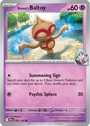 Steven's Baltoy 083 - Reverse Holofoil SV10 Destined Rivals - Common
