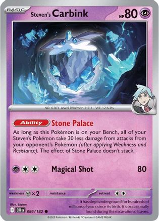 Steven's Carbink 086 - Reverse Holofoil SV10 Destined Rivals - Common