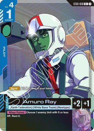 Amuro Ray (C+) (ST01-010) - Starter Deck 01 Heroic Beginnings Holofoil