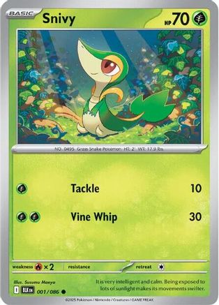 Snivy 001 - Reverse Holofoil SV Black Bolt - Common