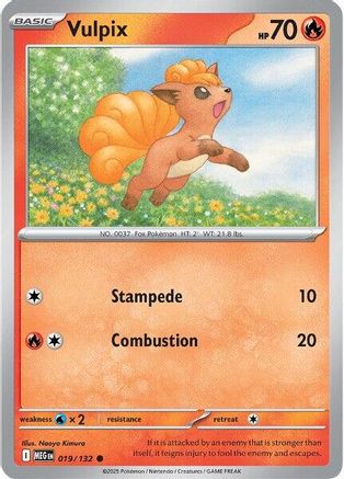 Vulpix 019/132 - Reverse Holofoil ME01 Mega Evolution - Common