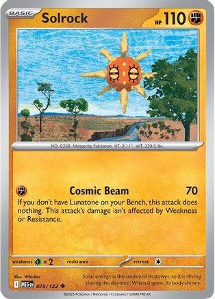 Solrock 075 - Reverse Holofoil ME01 Mega Evolution - Uncommon