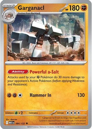Garganacl 084/132 - Reverse Holofoil ME01 Mega Evolution - Uncommon