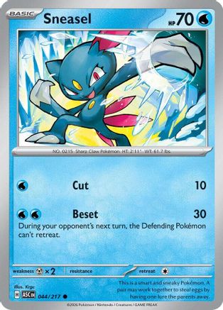 Sneasel 044 - Reverse Holofoil ME Ascended Heroes - Common