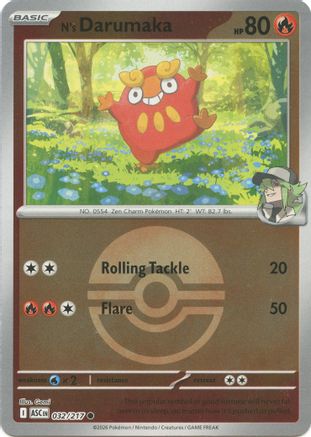 N's Darumaka (Poke Ball) 032 - Reverse Holofoil ME Ascended Heroes - Common