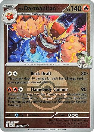 N's Darmanitan (Poke Ball) 033 - Reverse Holofoil ME Ascended Heroes - Uncommon