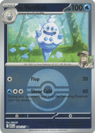 N's Vanillish (Poke Ball) 050 - Reverse Holofoil ME Ascended Heroes - Common