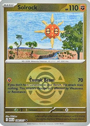 Solrock (Dusk Ball) 106 - Reverse Holofoil ME Ascended Heroes - Uncommon