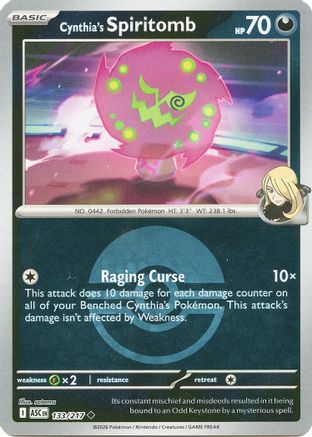 Cynthia's Spiritomb 133/217 - Reverse Holofoil ME Ascended Heroes - Uncommon
