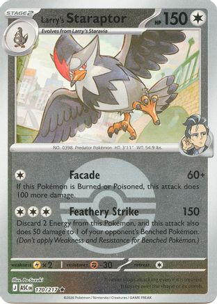 Larry's Staraptor 170/217 - Reverse Holofoil ME Ascended Heroes - Rare