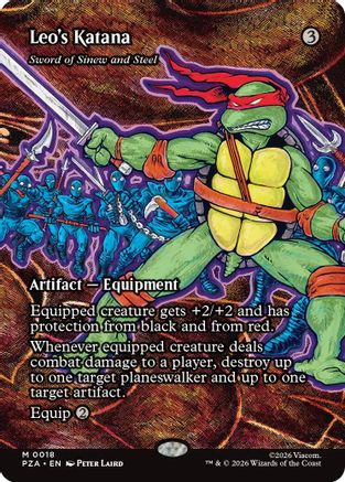 Leo's Katana - Sword of Sinew and Steel (Borderless) (PZA-018) - Teenage Mutant Ninja Turtles Eternal-Legal Foil