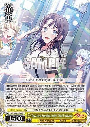 "Days Spent Spreading Smiles" Misaki Okusawa (BD/WE49-E02) - BanG Dream! 10th Anniversary! Premium Booster