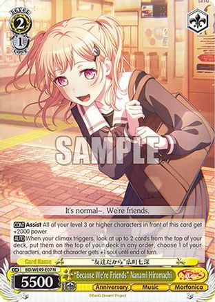 "Because We're Friends" Nanami Hiromachi (BD/WE49-E07) - BanG Dream! 10th Anniversary! Premium Booster