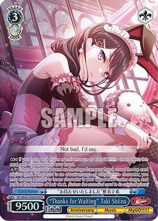 "Thanks for Waiting" Taki Shiina (BDR) (BD/WE49-E56BDR) - BanG Dream! 10th Anniversary! Premium Booster