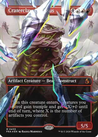 Craterclaw Colossus (Borderless) (Facet Foil) (FRA-455) - Reality Fracture Foil