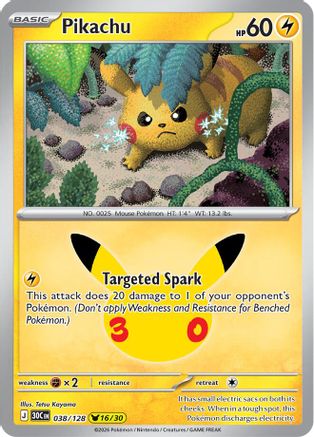 Pikachu 038/128 - Holofoil ME 30th Celebration - None
