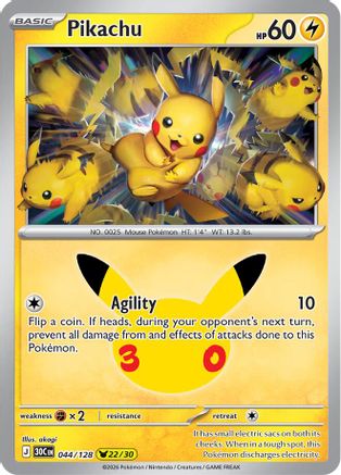 Pikachu 044/128 - Holofoil ME 30th Celebration - None