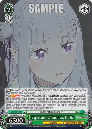 Expression of Emotion, Emilia (SR) (RZ/S116-E036S) - Re:ZERO -Starting Life in Another World- Vol.3