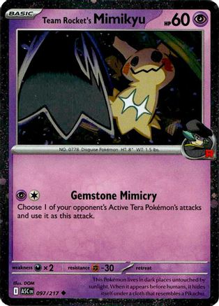Team Rocket's Mimikyu 097/217 - Holofoil Blister Exclusives - Uncommon