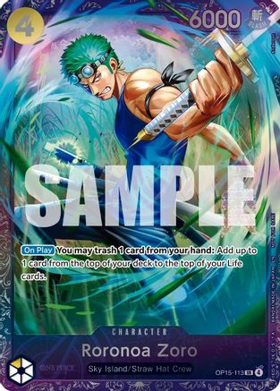 Roronoa Zoro (Treasure Cup August 2026) (OP15-113) - One Piece Promotion Cards Foil