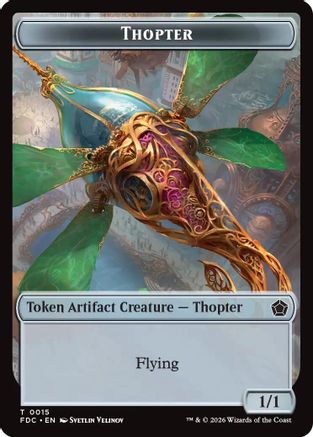 Thopter // Phyrexian Germ Double-Sided Token (FDC-15 // 4) - Commander: Foundations