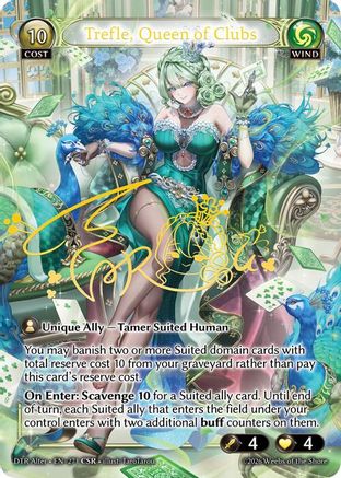 Trefle, Queen of Clubs (CSR) (271) - Distorted Reflections Alter Edition Foil