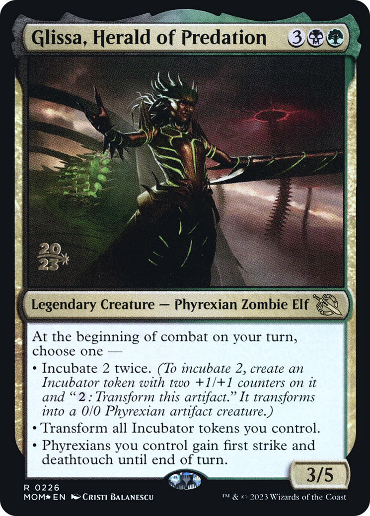 Glissa, Herald of Predation (PRE-226) - March of the Machine Promos Foil