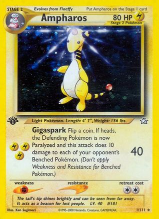 Ampharos 001 - Unlimited Holofoil Neo Genesis - Holo Rare