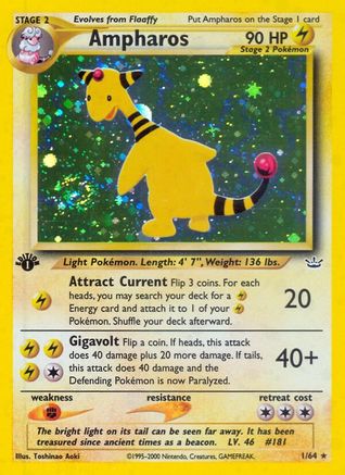 Ampharos - Unlimited Holofoil Neo Revelation - Holo Rare
