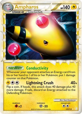 Ampharos (Prime)/123 - Holofoil HeartGold SoulSilver - Ultra Rare