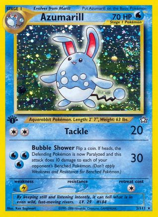 Azumarill 002 - Unlimited Holofoil Neo Genesis - Holo Rare