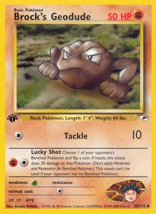 Brock's Geodude (38) 038 - 1st Edition Gym Heroes - Uncommon