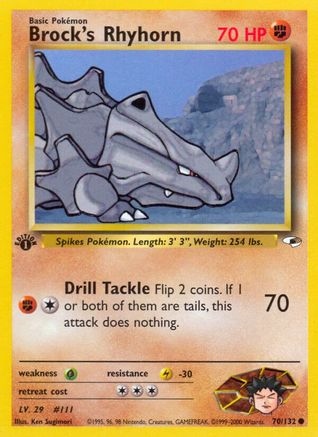 Brock's Rhyhorn (70) 070 - Unlimited Gym Heroes - Common