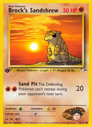 Brock's Sandshrew (72) 072 - Unlimited Gym Heroes - Common