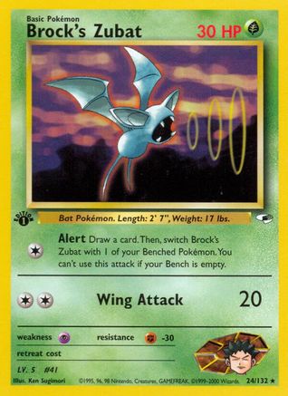 Brock's Zubat (24) 024 - 1st Edition Gym Heroes - Rare