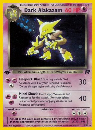 Dark Alakazam (1) 001 - 1st Edition Holofoil Team Rocket - Holo Rare