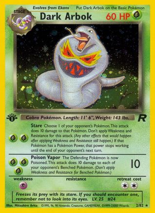 Dark Arbok (2) 002 - Unlimited Holofoil Team Rocket - Holo Rare