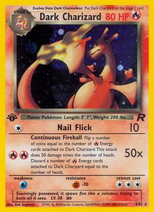 Dark Charizard (4) 004 - Unlimited Holofoil Team Rocket - Holo Rare