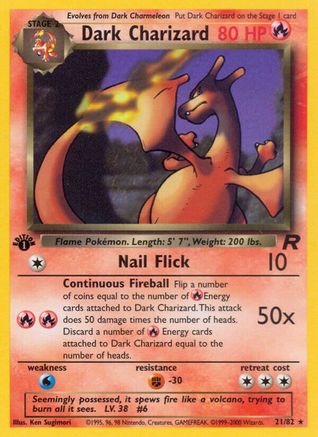 Dark Charizard (21) 021 - Unlimited Team Rocket - Rare