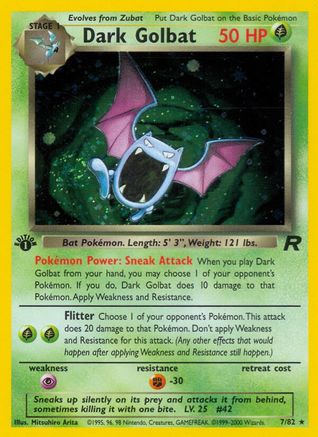 Dark Golbat (7) 007 - Unlimited Holofoil Team Rocket - Holo Rare