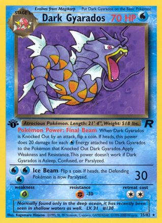 Dark Gyarados (25) 025 - Unlimited Team Rocket - Rare